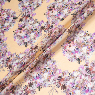 Dainty Floral Printed Peach Pure Cotton Voile