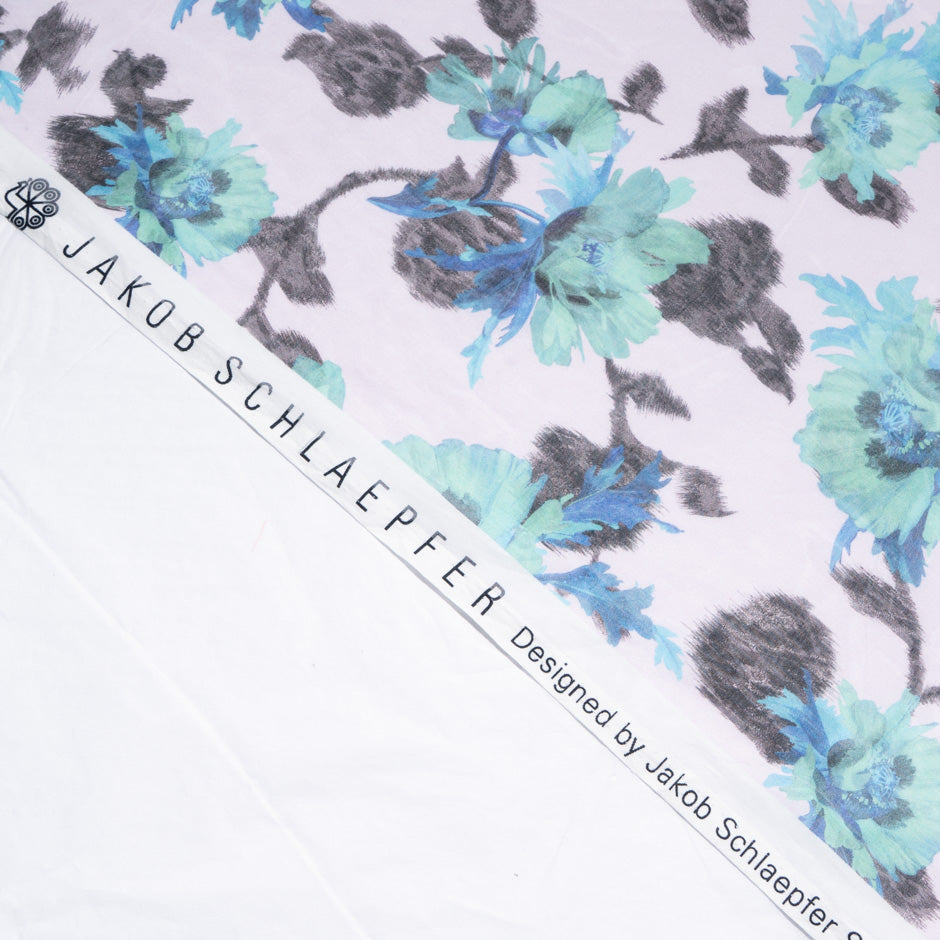 Green & Blue Floral Printed Pure Cotton Voile