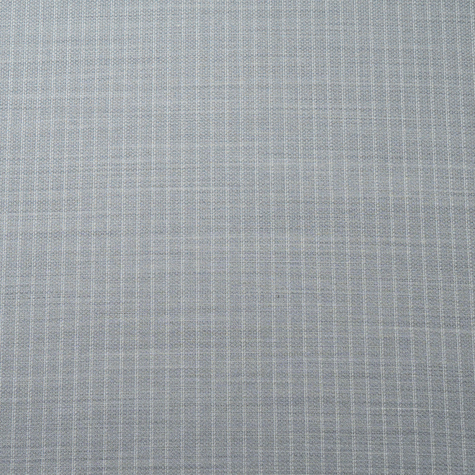 Ivory Pinstriped Soft Grey Superfine Pure Wool Suiting