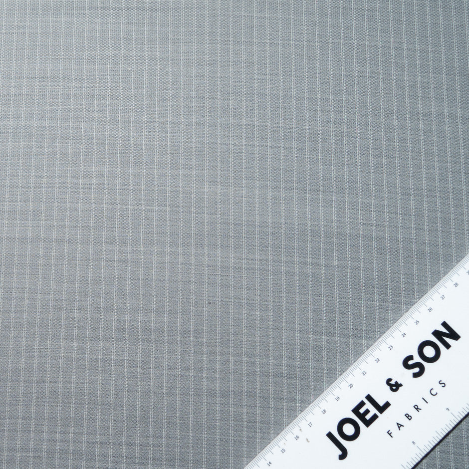 Ivory Pinstriped Soft Grey Superfine Pure Wool Suiting