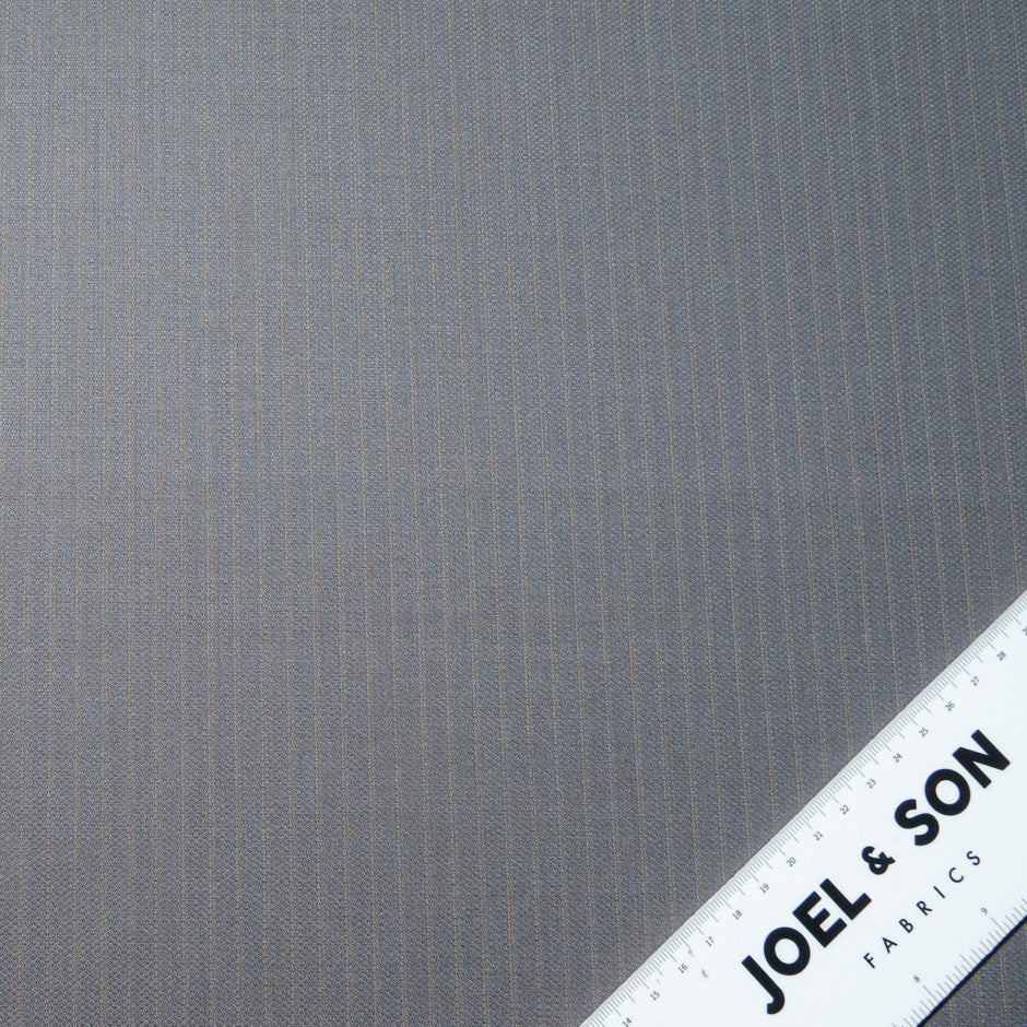 Beige Pinstripe Grey Superfine Pure Wool Suiting (A 2.40m Piece)