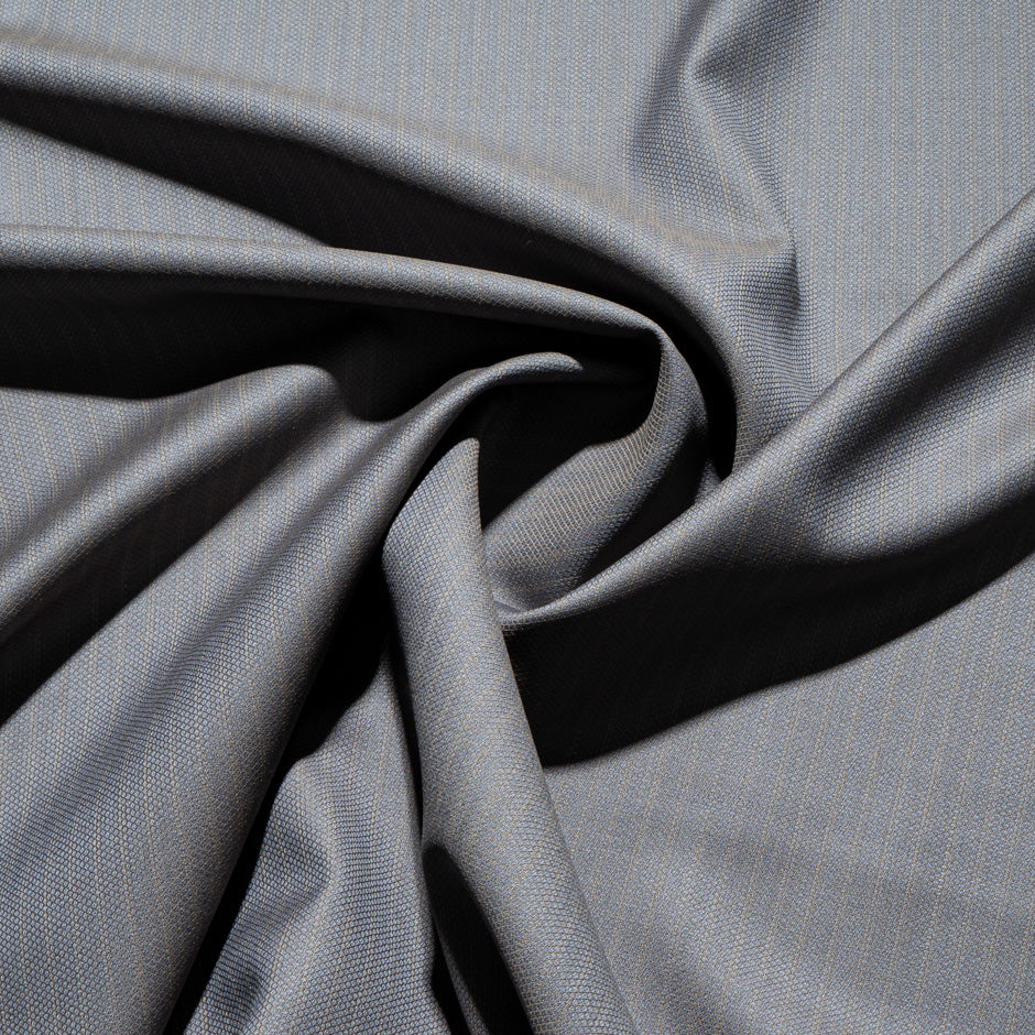 Beige Pinstripe Grey Superfine Pure Wool Suiting (A 2.40m Piece)