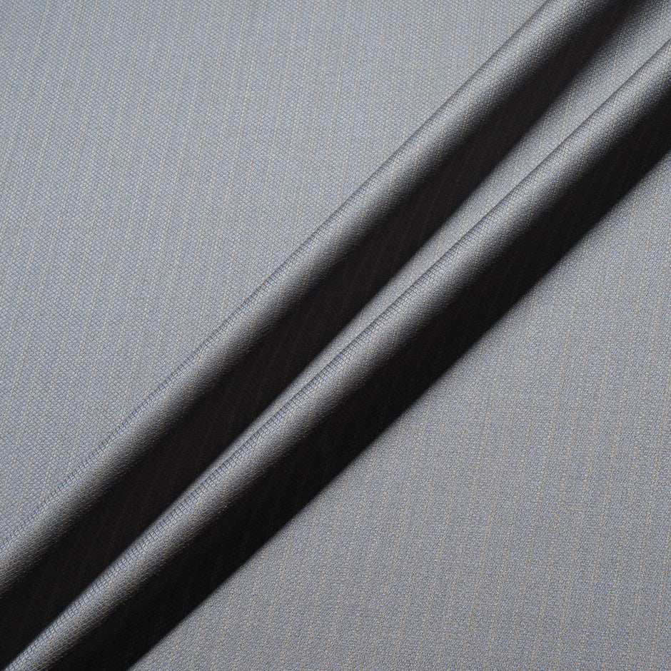 Beige Pinstripe Grey Superfine Pure Wool Suiting (A 2.40m Piece)