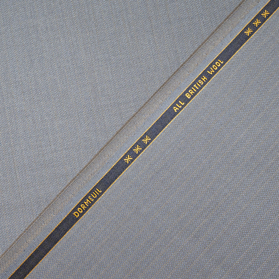 Beige Pinstripe Grey Superfine Pure Wool Suiting (A 2.40m Piece)