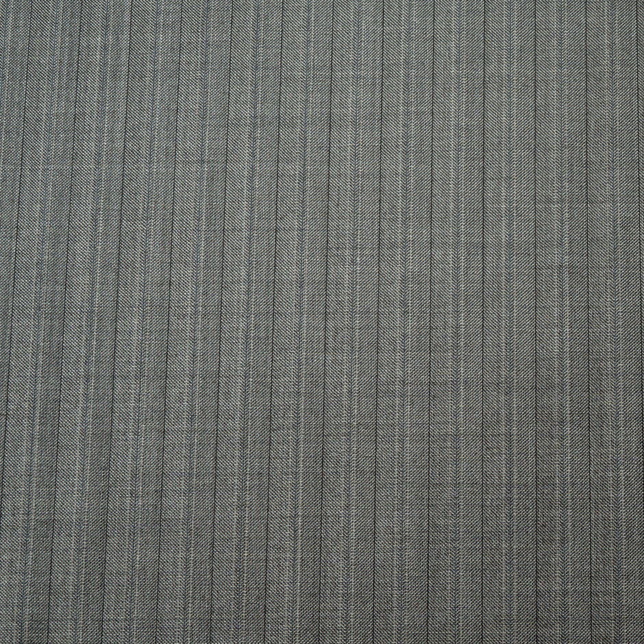 Pinstriped Grey/Oatmeal Superfine Pure Wool Suiting