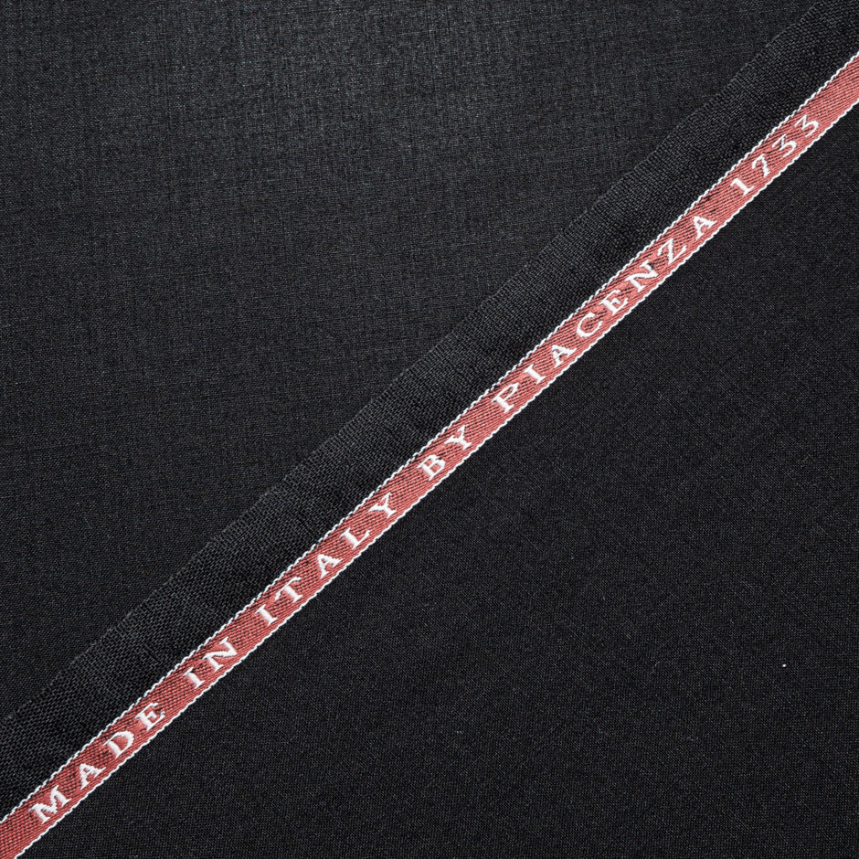 Jet Black Feather Light Pure Cashmere Suiting