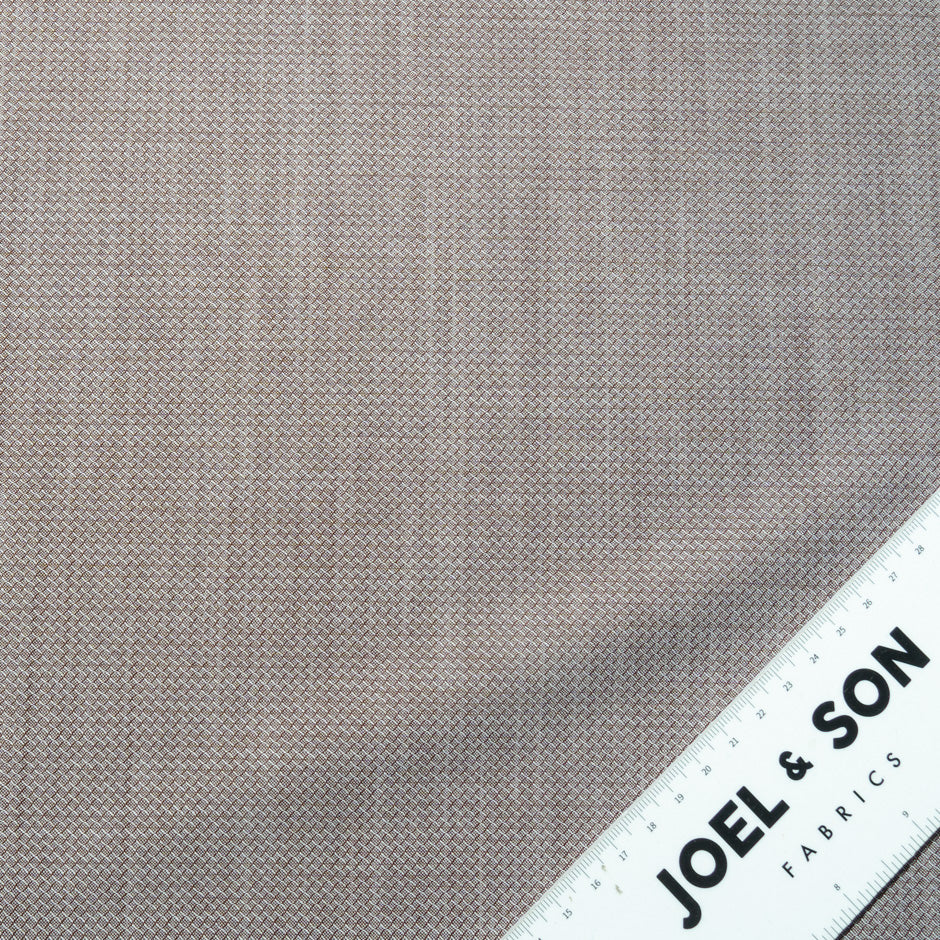 Soft Brown Jacquard Super 130s Tropical Wool