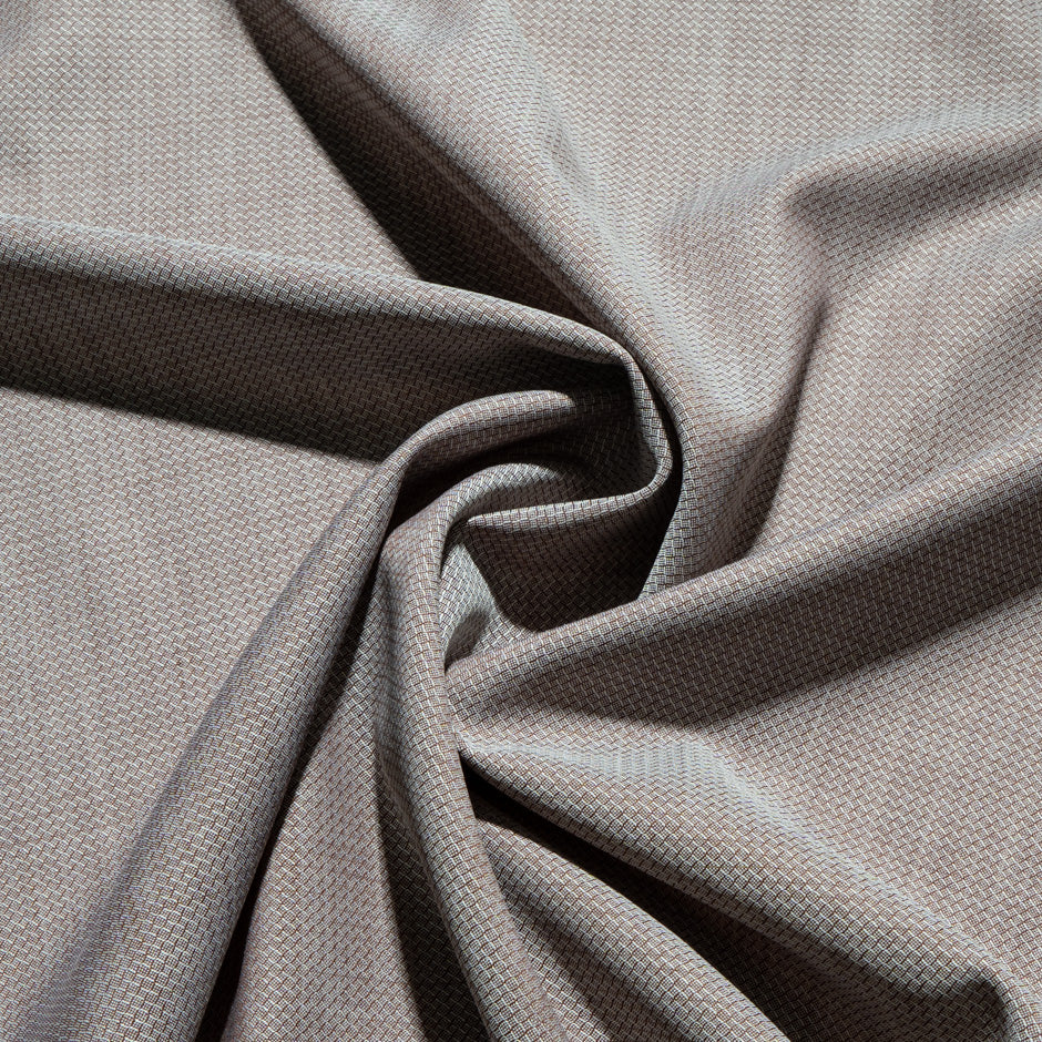 Soft Brown Jacquard Super 130s Tropical Wool