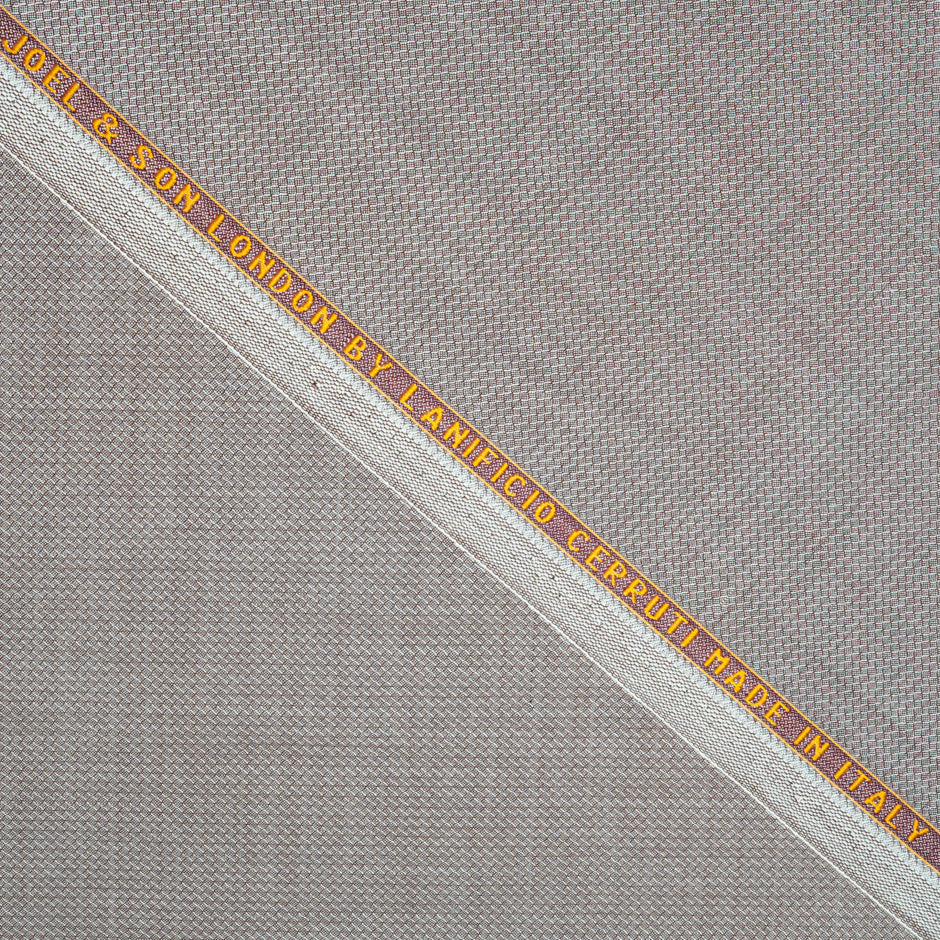 Soft Brown Jacquard Super 130s Tropical Wool