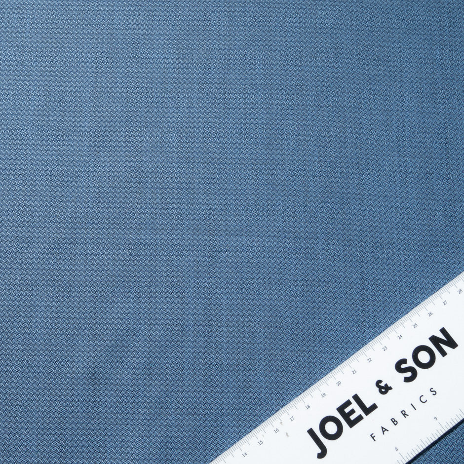 Deep Sky Blue Jacquard Super 130s Tropical Wool