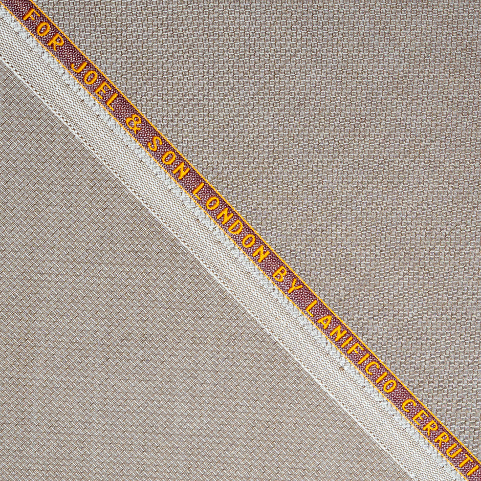 Light Brown Jacquard Super 130s Tropical Wool