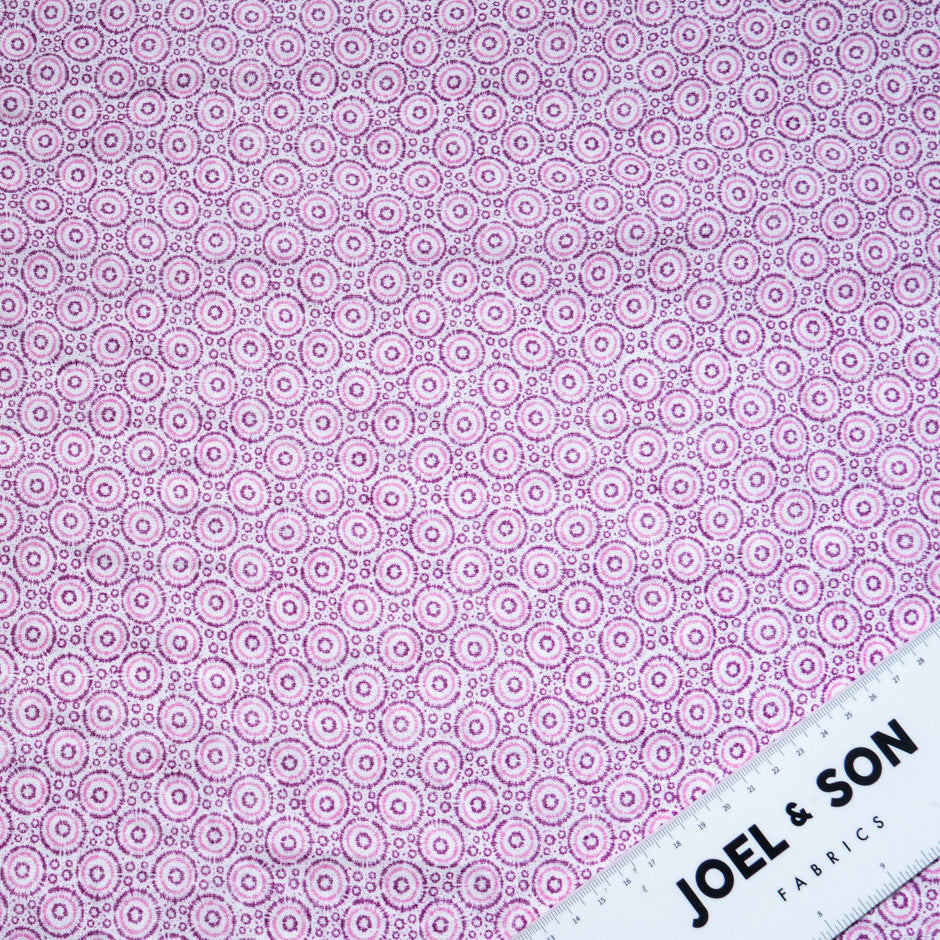 Pink & Purple Geometric Circle Printed Linen