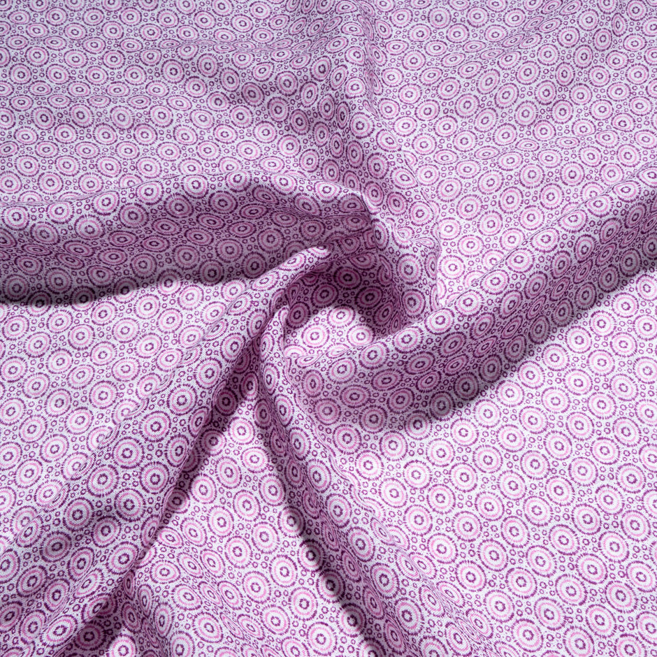 Pink & Purple Geometric Circle Printed Linen