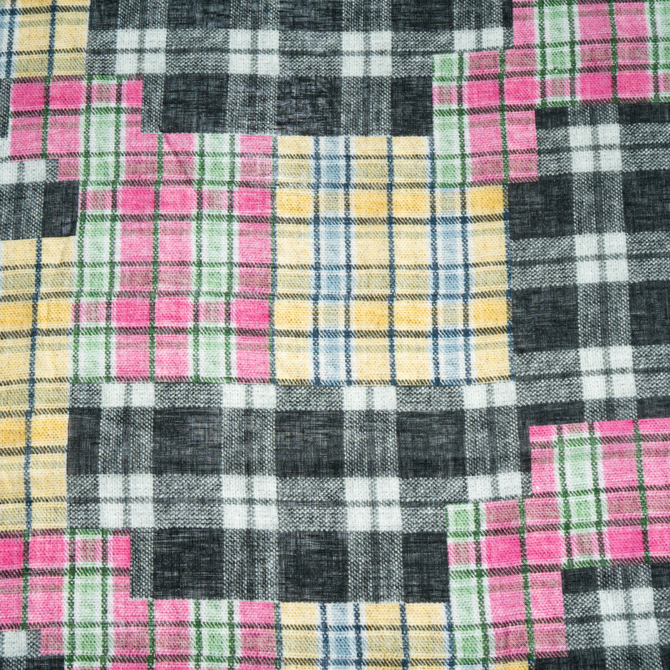 Multi-Coloured Tartan Printed Linen