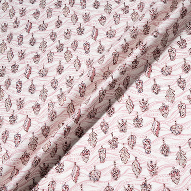 Pink Floral Printed Ivory Pure Cotton