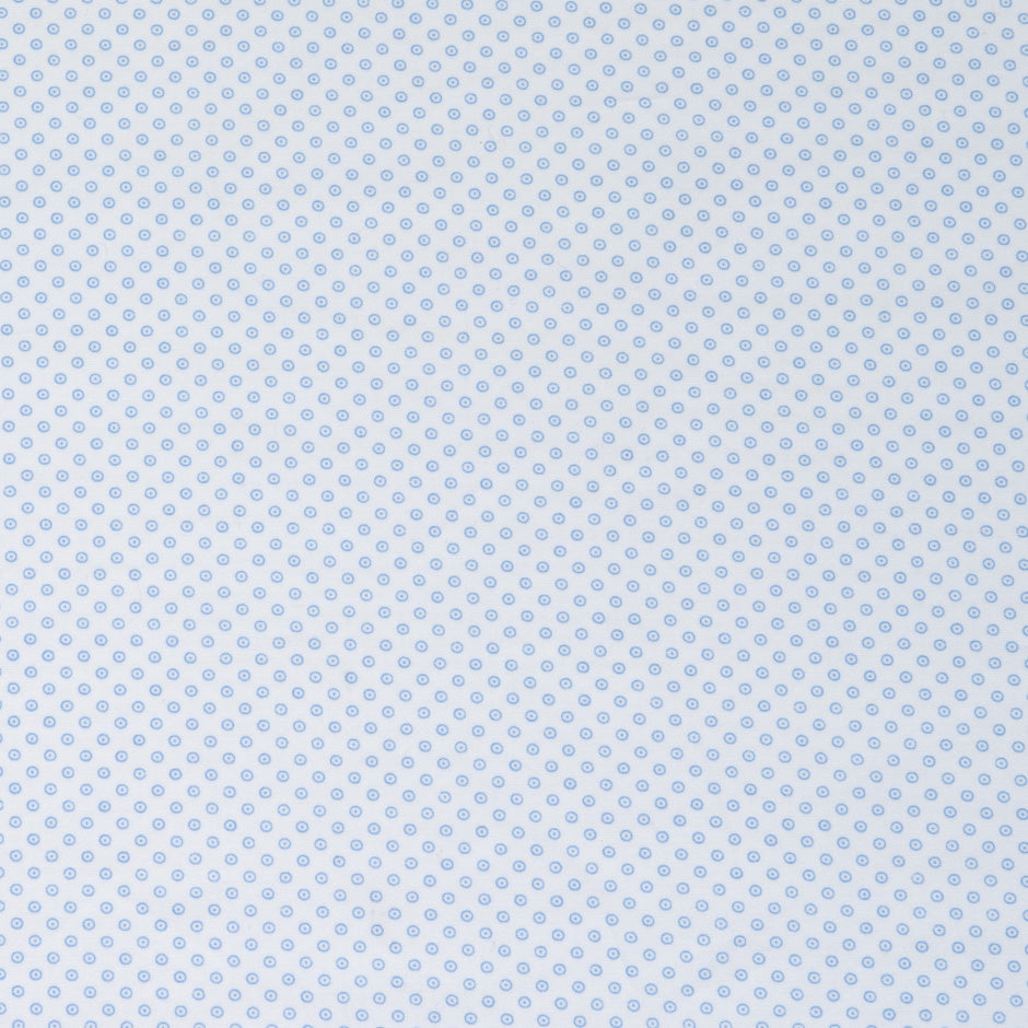 Baby Blue Spotted Circle Luxury Cotton Shirting