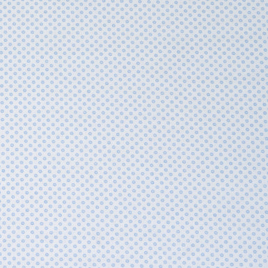Baby Blue Spotted Circle Luxury Cotton Shirting