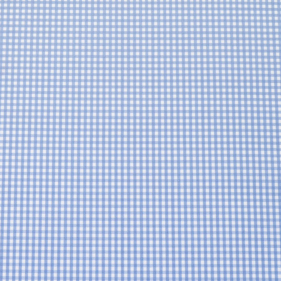 Sky Blue & White Gingham Check Cotton Shirting