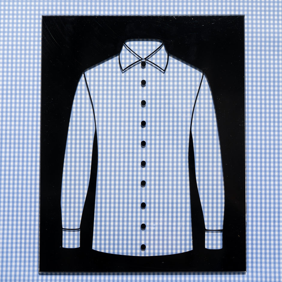 Sky Blue & White Gingham Check Cotton Shirting