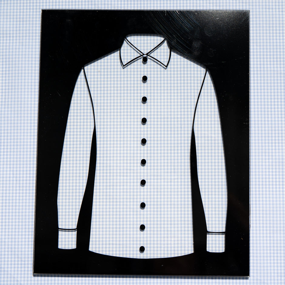 Pale Blue & White Gingham Check Cotton Shirting