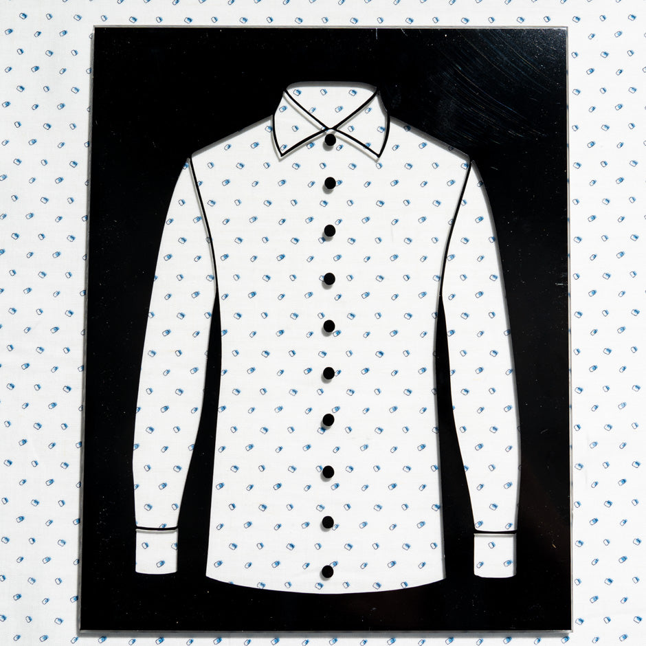 Irregular Spotted White Pure Linen Shirting