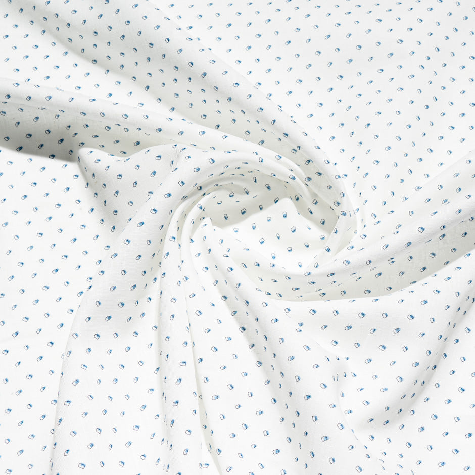 Irregular Spotted White Pure Linen Shirting