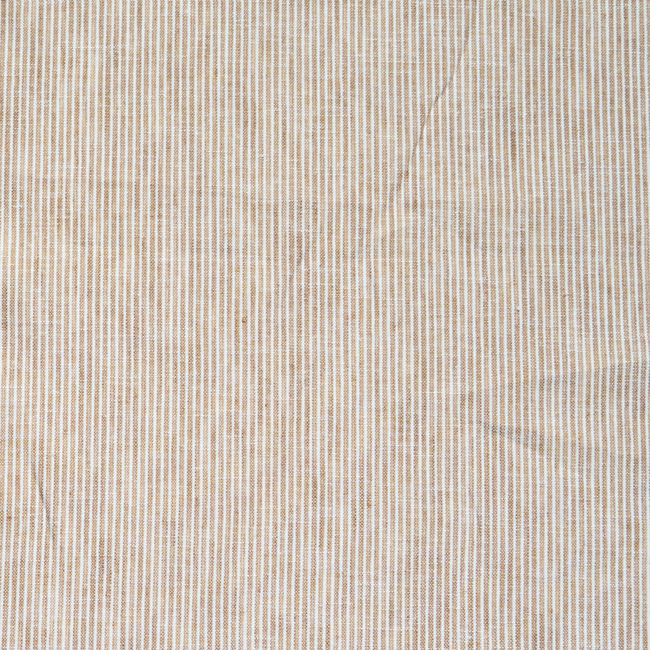 Beige & White Thin Striped Pure Linen
