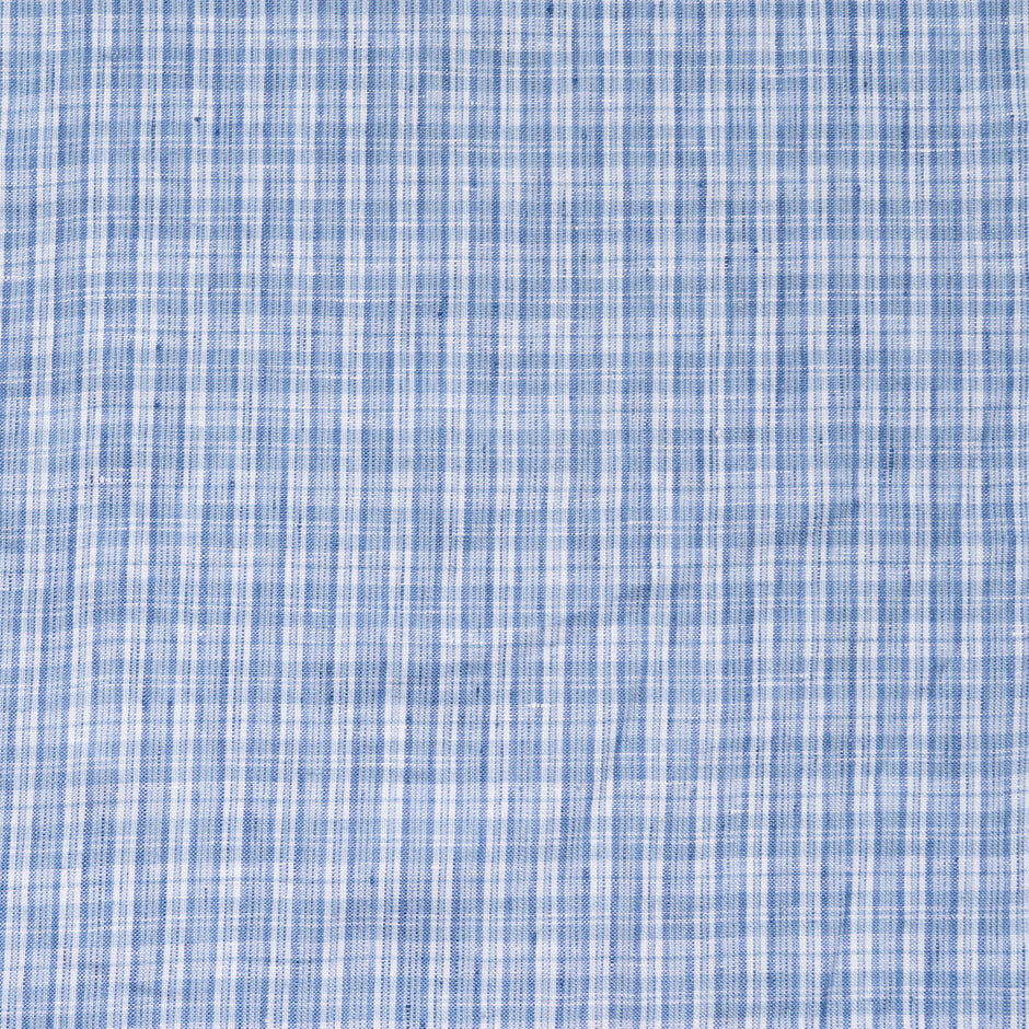 Blue Prince of Wales Checkered Pure Linen