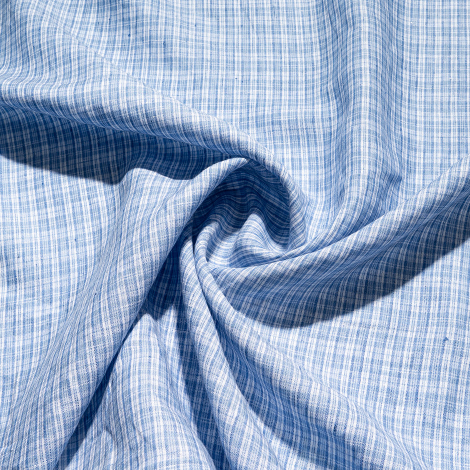Blue Prince of Wales Checkered Pure Linen