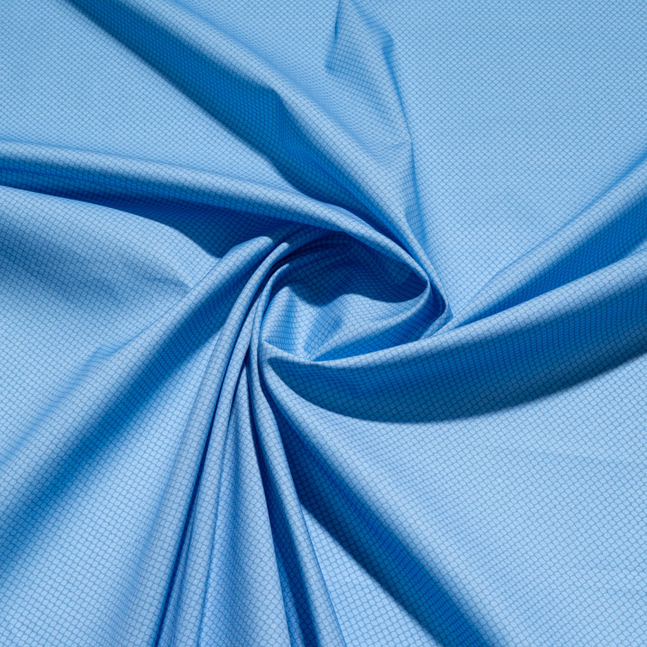 'Mesh' Printed Sky Blue Pure Cotton