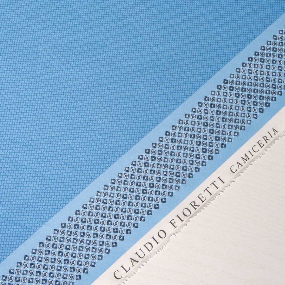 'Mesh' Printed Sky Blue Pure Cotton