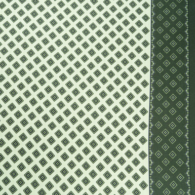 Green Geo Square Printed Pure Silk Twill