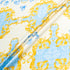 Yellow, Blue & Cream Printed Silk Satin (A 3m Piece)