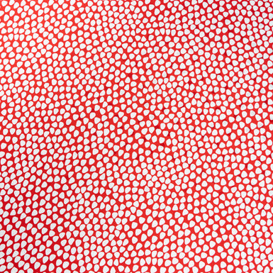 White Geo Printed Rich Red Spot Silk Jacquard