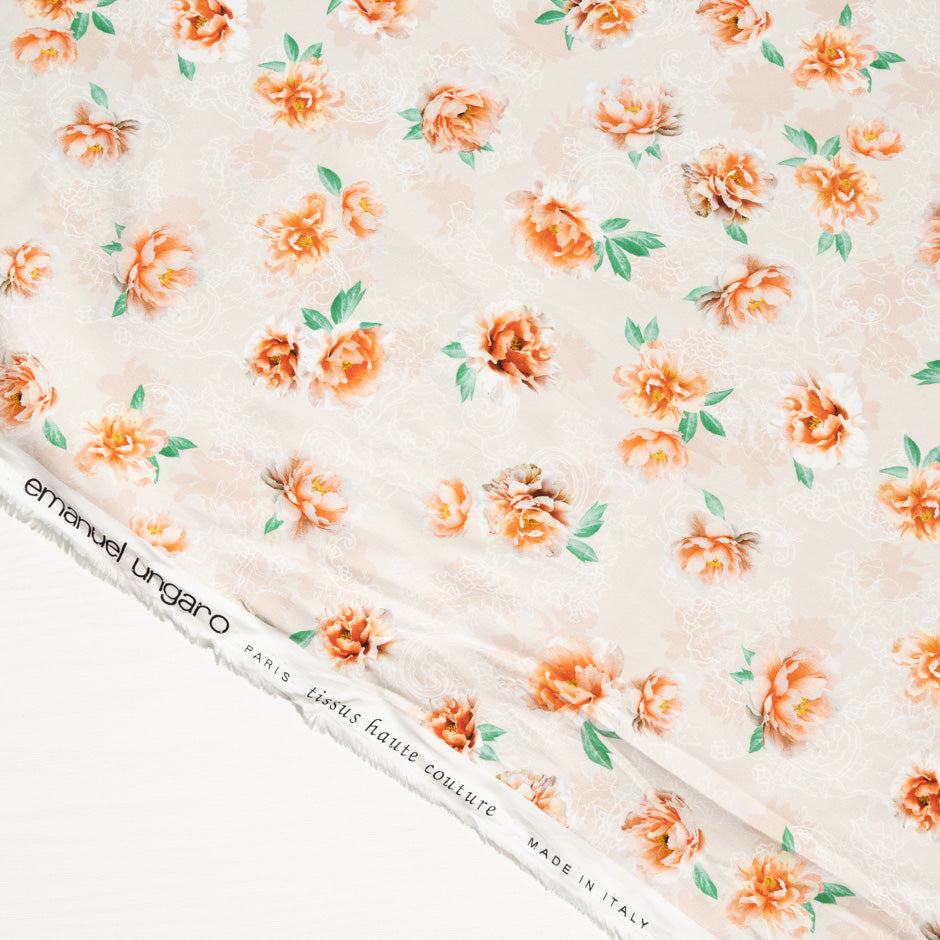 Orange Rose Printed Pure Luxury Cotton