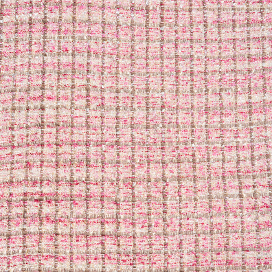 Pink, Beige & Cream Woven Microfibre Bouclé (A 1.65m Piece)