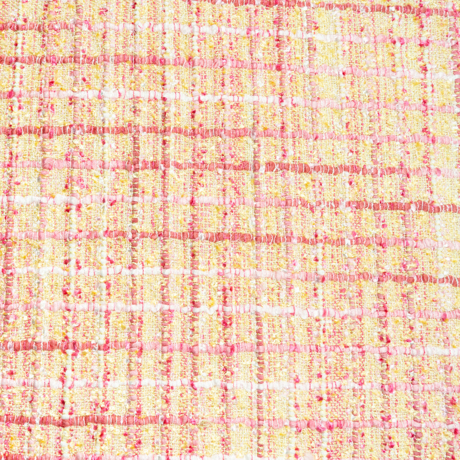 Yellow & Pink Woven Microfibre Bouclé
