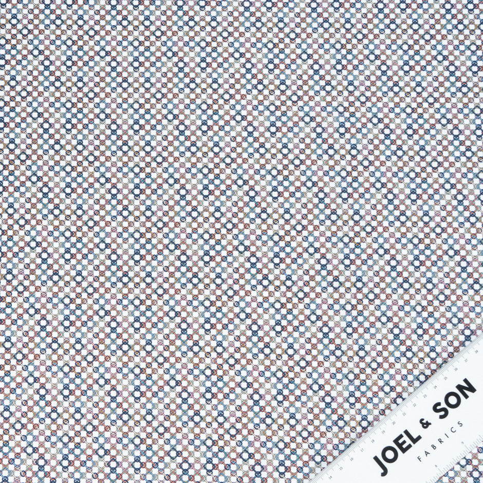 Multi-Coloured Link Printed Pure Cotton Shirting (A 2.30m Piece)