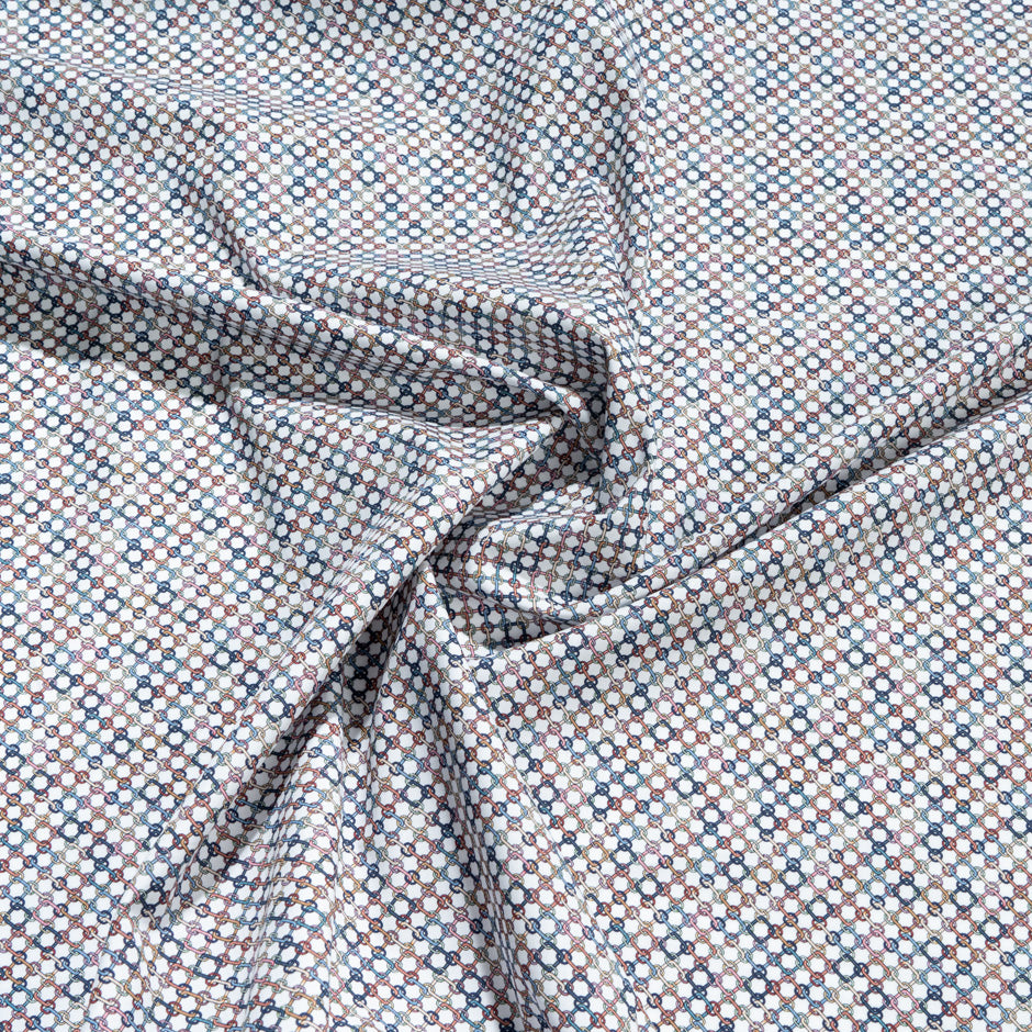 Multi-Coloured Link Printed Pure Cotton Shirting (A 2.30m Piece)