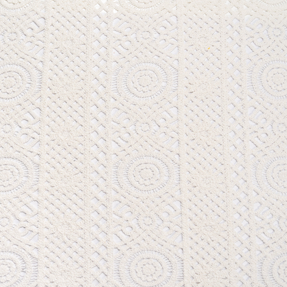 Ivory Geometric Cotton Blend Guipure Lace