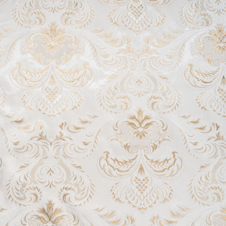 Soft Beige & Gold Floral Jacquard Brocade