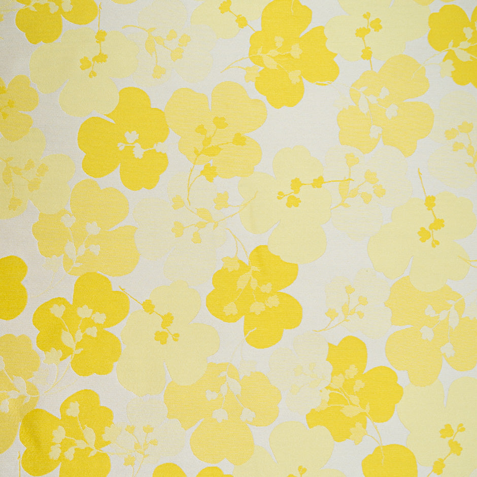 Yellow Floral Jacquard Silk Blend Brocade (A 3m Piece)