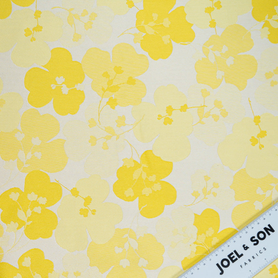 Yellow Floral Jacquard Silk Blend Brocade (A 3m Piece)
