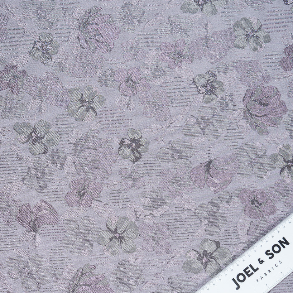Pale Lavender Floral Metallic Brocade