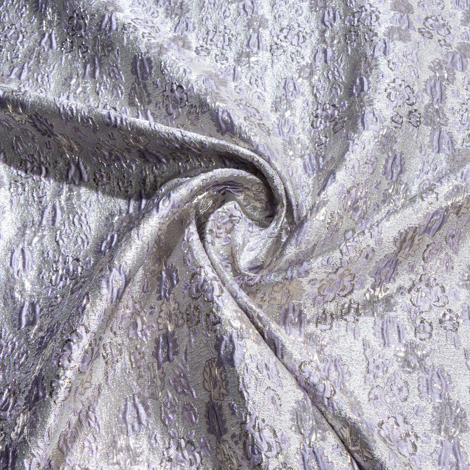 Dusty Lavender Floral Metallic Cloqué