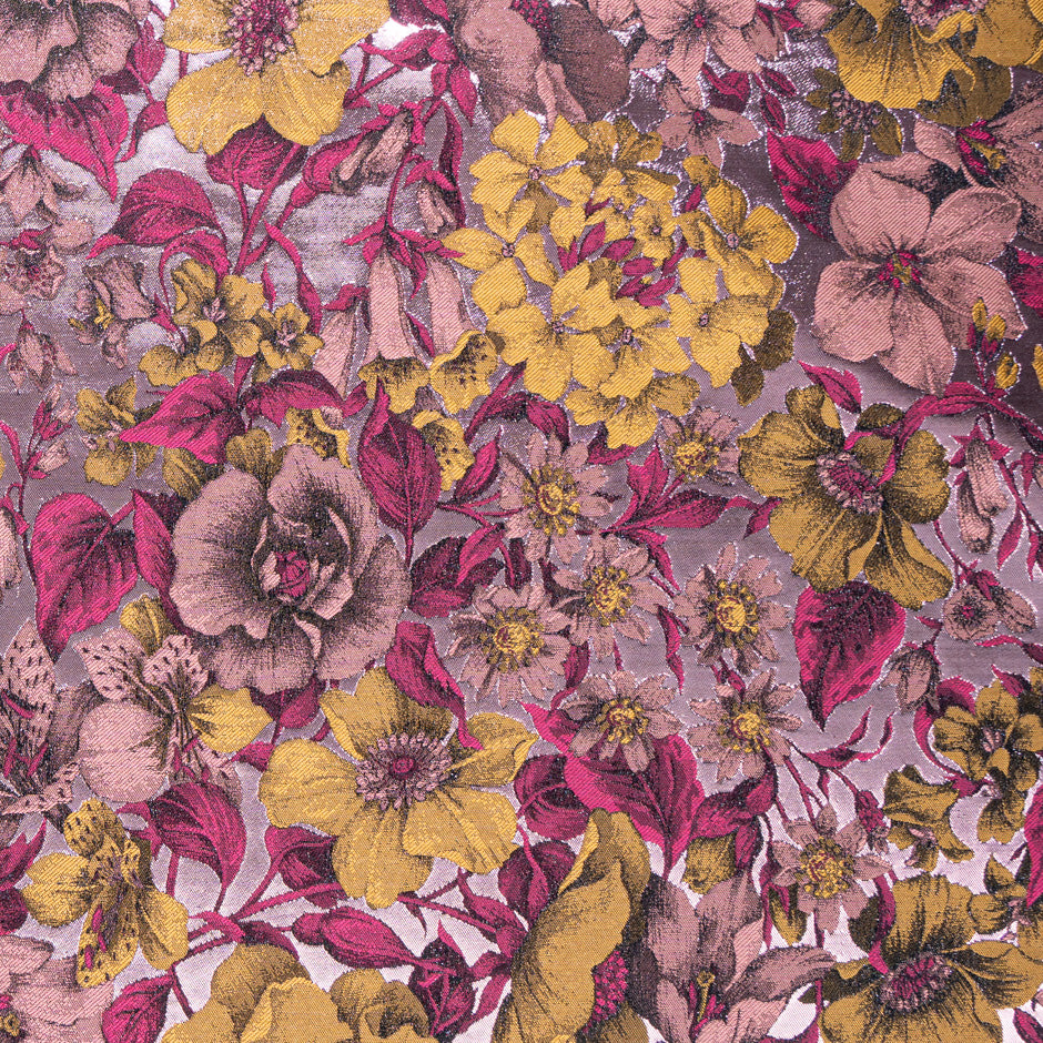 Dusty Pink & Gold Floral Brocade (A 2.50m Piece)