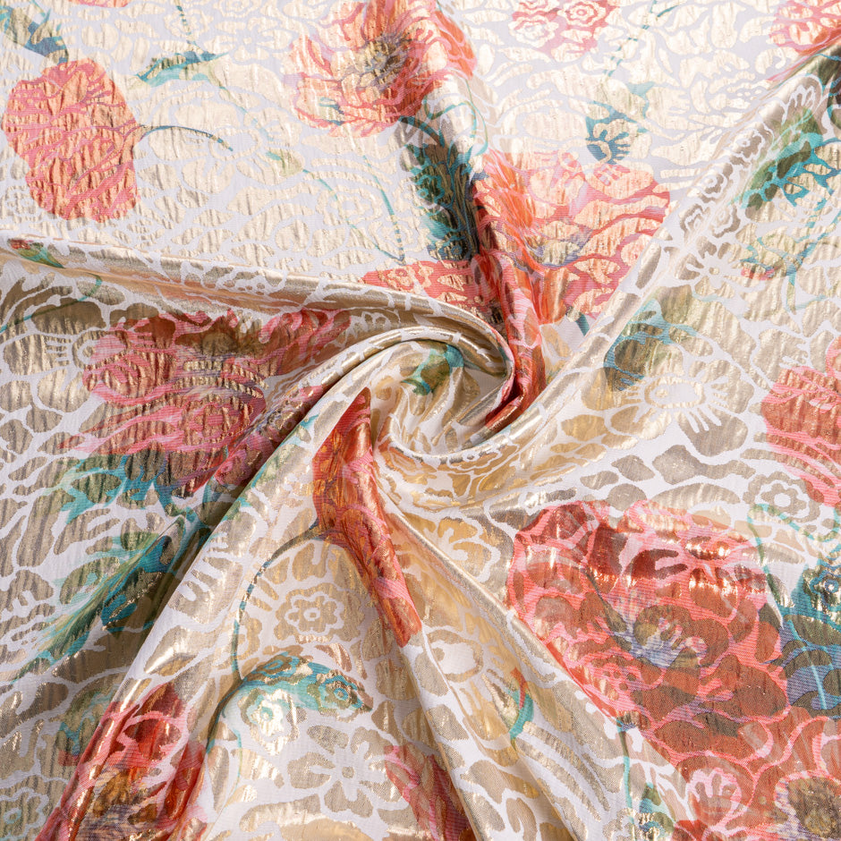 Poppy Printed Silk Metallic Jacquard
