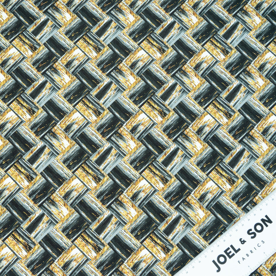 Dark Grey, Beige 'Woven' Printed Superfine Cotton