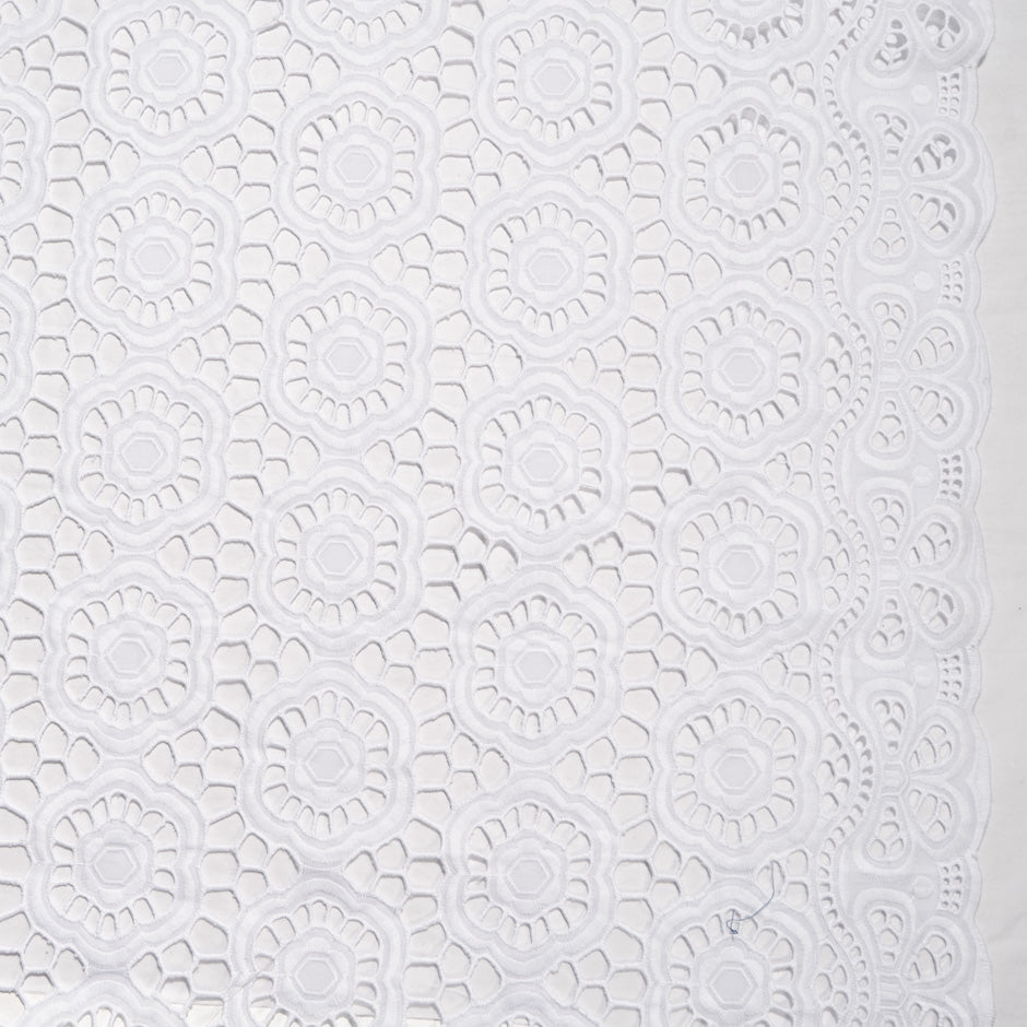 Geo Floral Open Work Embroidered Pure Cotton