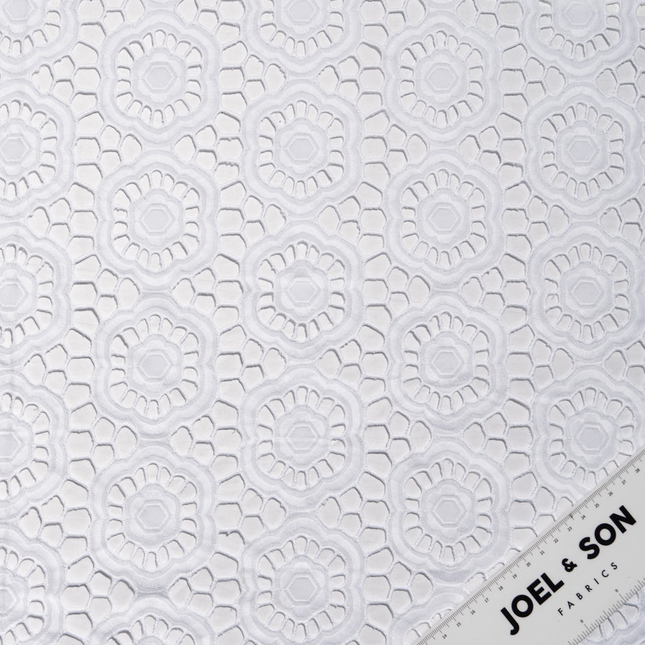 Geo Floral Open Work Embroidered Pure Cotton